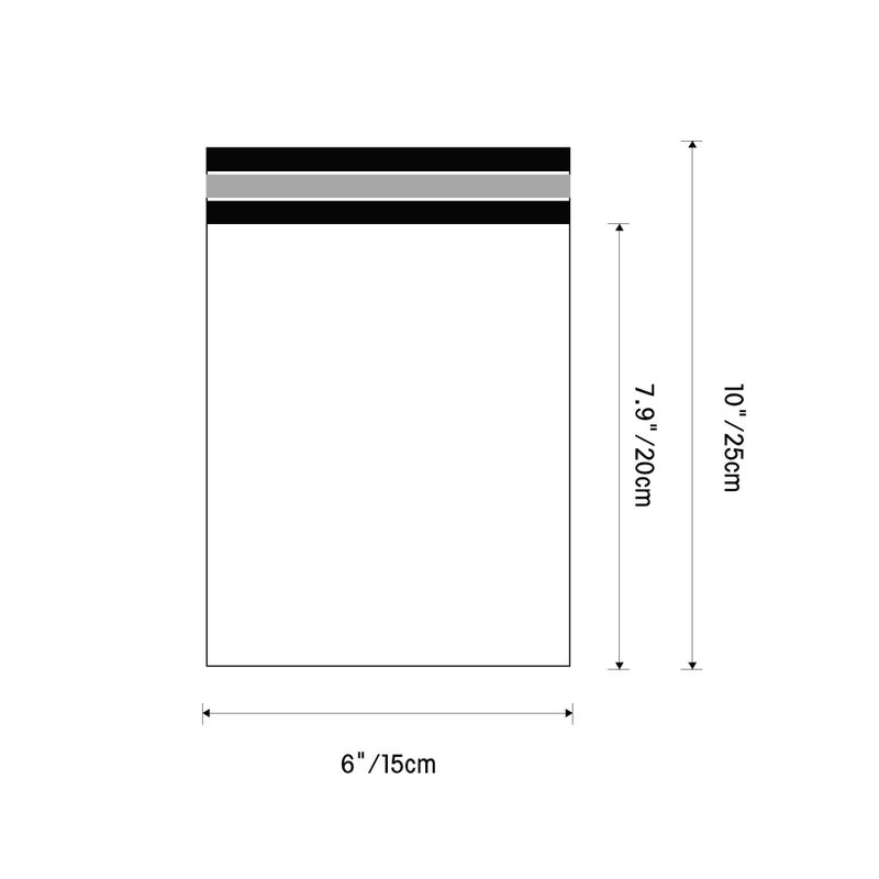 BornFeel Small Poly Mailers Envelopes 6 x 10 100pcs Self-Sealing Shipping Bags Mailing Bags Waterproof and Tear-Proof Shipping Bags White with 2.5 Mil for Accessory Photo Jewelry Makeup Small Businessâ€‹ - Image 2